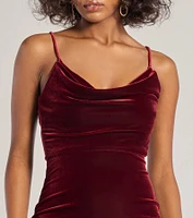 Glowing Glam Sleeveless Velvet Mini Dress