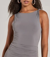 Make A Toast Sleeveless Bodycon Mini Dress