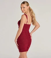 Here To Stun Lace Trim Bodycon Mini Dress