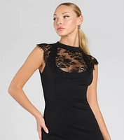 Unforgettable Sultry Lace Open Back Mini Dress