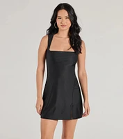 Style Goals Square Neck A-Line Mini Dress