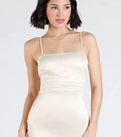 Toast To Forever Bodycon Satin Mini Dress
