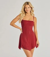 Sparkling Perfection Rhinestone A-Line Mini Dress