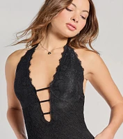 Stop The Show Lace Strappy Bodycon Mini Dress