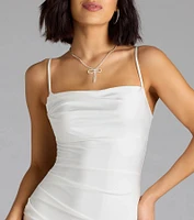 Flawless Allure Cowl Neck Bodycon Mini Dress
