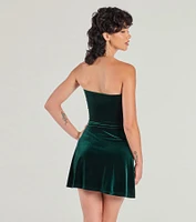 Velvet Romance Sleeveless A-Line Mini Dress
