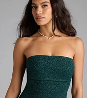 Glittering Magic Strapless A-Line Mini Dress