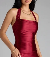 Curves On Display Halter Bodycon Mini Dress