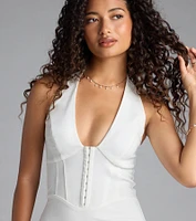 Pretty Picture Halter A-Line Mini Dress