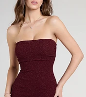 Disco Queen Strapless Glitter Mini Dress