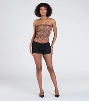 Wildly Charming Snake Print Crop Top