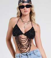 Festival Headliner Beaded Triangle Bralette