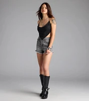 Destiny Driven Rhinestone Fishnet Crop Top