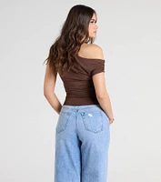 Flirty Style One Shoulder Crop Top