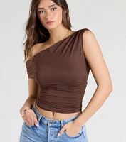 Flirty Style One Shoulder Crop Top