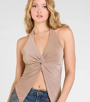 Routinely Cute Halter Knot Crop Top