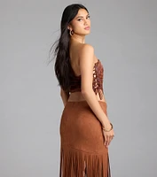 Romantic Nights Lace-Up Paisley Corset Top