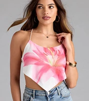 Get Your Flirt On Floral Open Back Crop Top