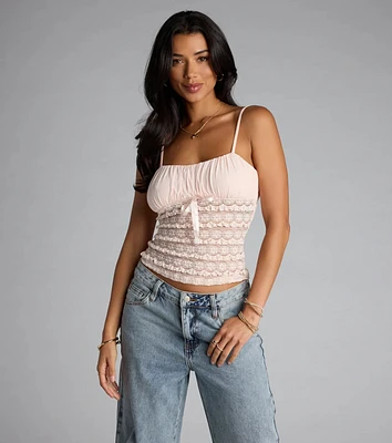 Sweet Talk Bow Lace Cami Top
