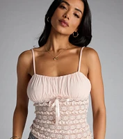 Sweet Talk Bow Lace Cami Top