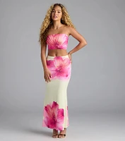 Sandy Shores Tropical Floral Crop Top