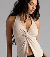 Routinely Cute Halter Knot Crop Top