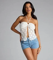 Flirt Full Bloom Lace Halter Top