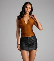 Serving Vibes Halter Crop Top