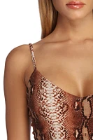 Hiss Me Snake Print Crop Top