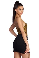 Sexy Snake Print Mesh Bodysuit