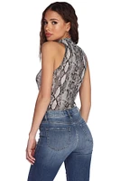 Sassy Sleeveless Snake Bodysuit
