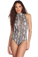 Sassy Sleeveless Snake Bodysuit