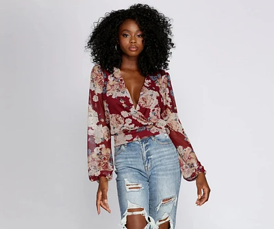 Nothing But Love Mesh Floral Surplice