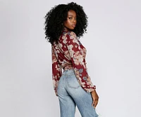 Nothing But Love Mesh Floral Surplice