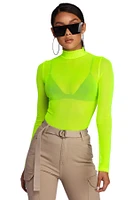 Level Up Neon Mesh Top