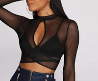 Key Figure Mesh Crop Top