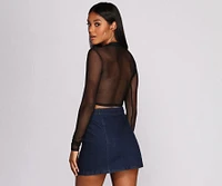Key Figure Mesh Crop Top