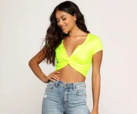 Twisted Notch Front Crop Top