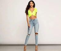Twisted Notch Front Crop Top