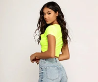 Twisted Notch Front Crop Top