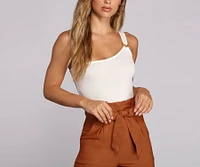 Simple And Chic One Shoulder Bodysuit