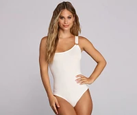Simple And Chic One Shoulder Bodysuit
