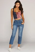 Fireworks Lace-Up Crop Top