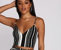 Chic Stripes Crop Top