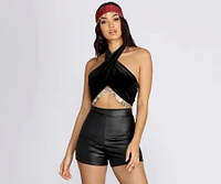 Wandering Woman Velvet Coin Halter