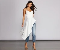 Pretty Peplum High Low Top