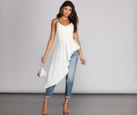 Pretty Peplum High Low Top