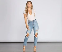 Baby Doll V-Neck Bodysuit