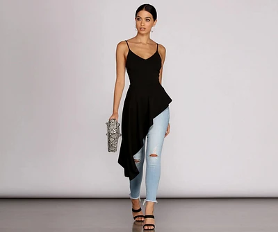 Pretty Peplum High Low Top