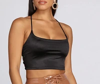 Strappy Satin Crop Top